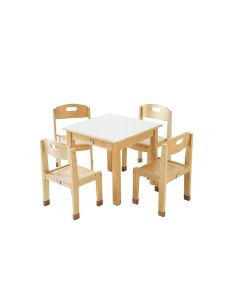 Square Table (H54cm) and Stackable Chairs 4Pk (H30cm)