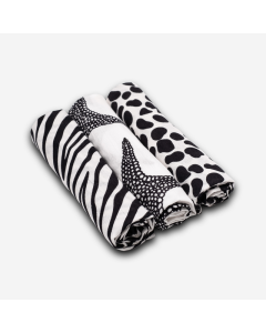 Sensory Animal Print Monochrome Muslins 3Pk