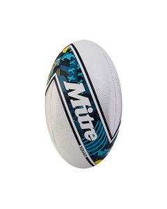 Mitre Squad Match Rugby Ball - White/Navy/Teal - Size 5