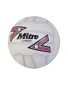 Mitre Ultragrip Match Netball - White/Black/Purple - Size 5