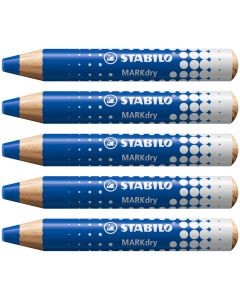 STABILO MARKdry Whiteboard Pencil - Blue - Pack of 5