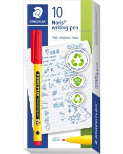 STAEDTLER Noris Handwriting Pen - Red - Pack of 10