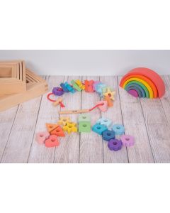 Commotion  Rainbow Wooden Lacing Shapes
