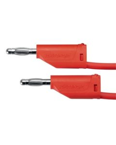 4mm Stackable Plug Lead - Red - 1000mm - Pack of 5