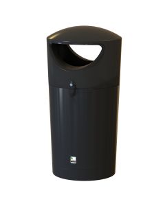 Metro Hooded Litter Bin - Black