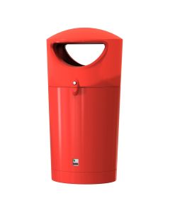 Metro Hooded Litter Bin - Red