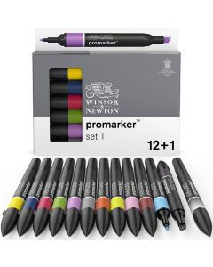 Winsor & Newton Promarker - Set 1 - Pack of 12 (+1 FREE)