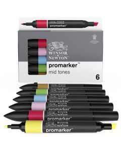 Winsor & Newton Promarker - Mid Tones - Pack of 6