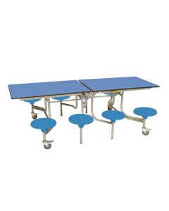 Primary Rectangular 8 Seat Table Blue Top Blue Seat