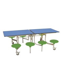 Primary Rectangular 8 Seat Table Blue Top Green Seat