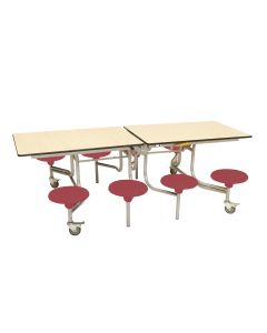 Secondary Rectangular 8 Seat Table Maple Top Wine Seat