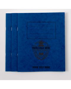  8" x 6.5" Exercise Book 48p - 12mm Ruled- Blue - Pk 100