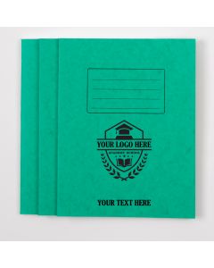  8" x 6.5" Exercise Book 48p - 7mm Squared- Green - Pk 100