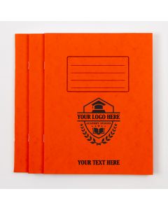  8" x 6.5" Exercise Book 48p - 8mm Ruled With Margin- Orange