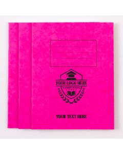  8" x 6.5" Exercise Book 48p - Plain- Pink - Pk 100