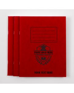  8" x 6.5" Exercise Book 48p - 8mm Ruled- Red - Pk 100