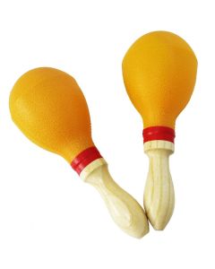 A-Star Wood Handled Large Maracas - Orange