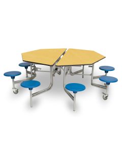 Mobile Folding Table 8 Seat Height 685mm Maple/Blue Seat