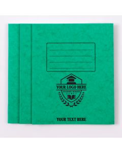  9"x7" Exercise Book 80p - 8mm Ruled With Margin- Green