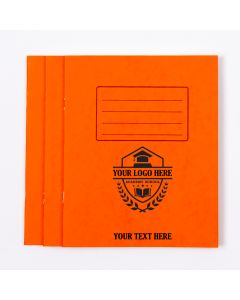  9" x 7" Exercise Book 64p - 8mm Ruled With Margin- Orange