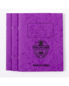  9" x 7" Exercise Book 80p - 8mm Ruled With Margin- Purple