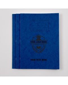 Personalised A4+ 80 page- 10mm Ruled With Margin- Blue Pk50