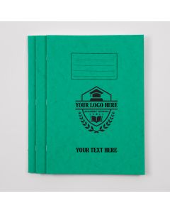 Personalised A4+ 80 page- 10mm Ruled With Margin- Green Pk50