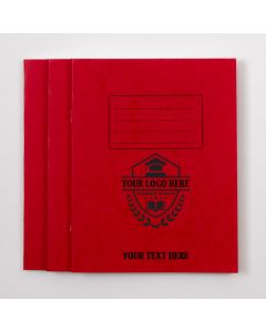  A4 Exercise Book 32p - 8mm Ruled With Margin- Red - Pk 100