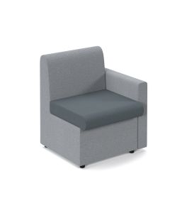 Alto Modular Reception Seating with Left Hand Arm - Grey/Charcoal