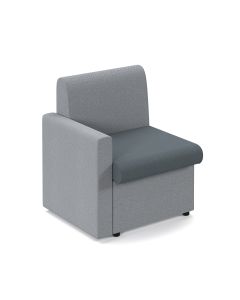 Alto Modular Reception Seating with Right Hand Arm - Grey/Charcoal