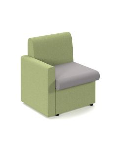 Alto Modular Reception Seating with Right Hand Arm - Green/Grey