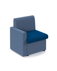 Alto Modular Reception Seating with Right Hand Arm - Blue/Dark Blue
