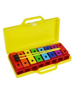 A-Star Rainbow Chime Bar Set with Yellow Hard Case 