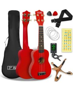 3rd Avenue Soprano Ukulele Pack - Red