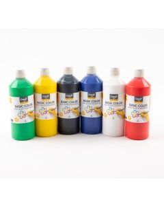 Creall Basic Colour Ready Mixed Paint - 6 x 500ml - Assorted