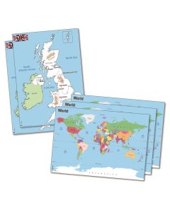 World & UK Simple Maps Deskmats