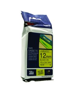 Brother TZ Label Tape 12mm - Black On Yellow