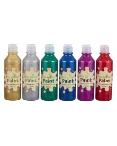 Bio Glitter Paint 300ml Assorted - Pack of 6