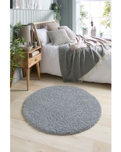 Fleck Circle Shaggy Washable Rug - 200cm - Blue