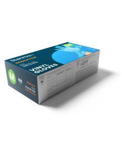 Sensator Blue Powder-Free Vinyl Gloves Box 100-Medium