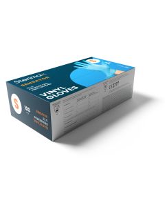 Sensator Blue Powder-Free Vinyl Gloves Box 100-Small
