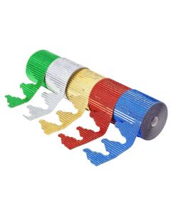 Corrugated Border Rolls 63mm x 10m Crown Metallic - Pack of 5