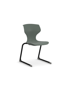 Cogni Reverse Cantilever Chair with Glides Blk Frame Dk Gry