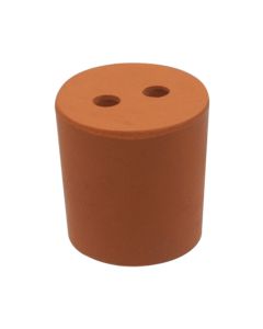 Rubber Stoppers Two Hole - Bottom Diameter 27mm: - Pk 10