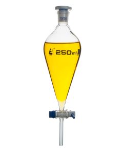 Glass Separating Funnel- Conical Shaped with Stopper - 250ml