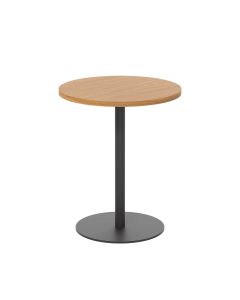 Contract Table Mid 600mm - Oak - Black Frame
