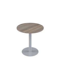 Contract Table Mid 600mm - Grey Oak - Silver Frame