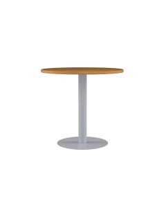 Contract Table Mid 600mm - Oak - Silver Frame