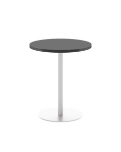 Contract Table Mid 600mm - Black - Silver Frame
