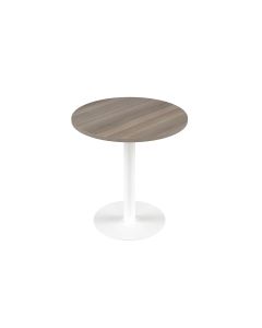 Contract Table Mid 600mm - Grey Oak - White Frame